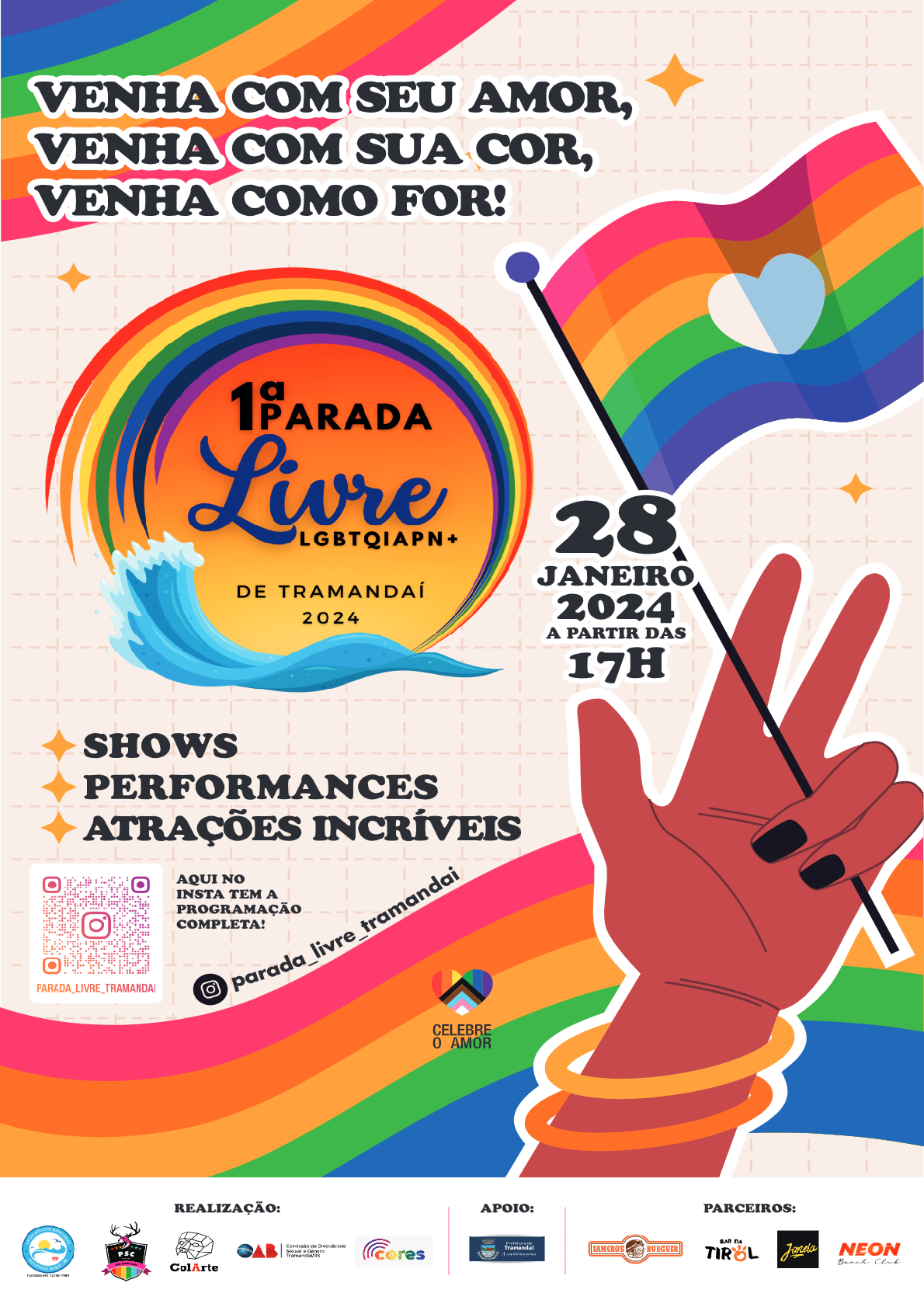 Celebração da Diversidade na 1ª Parada Livre LGBT de Tramandaí