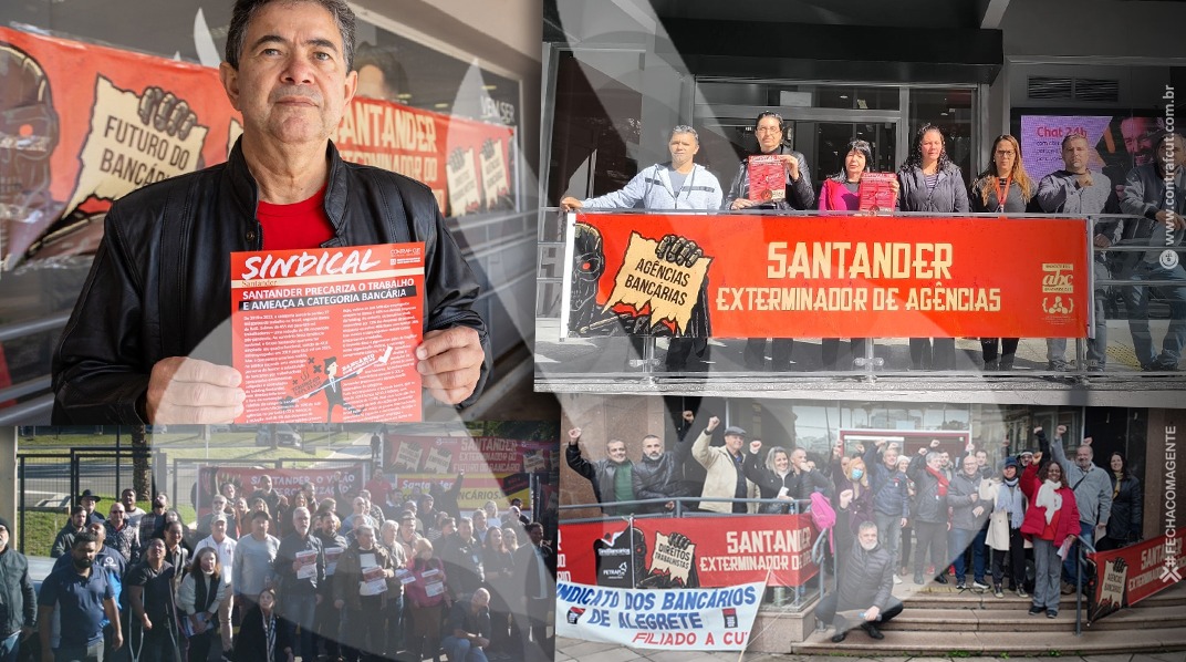Trabalhadores intensificam denúncia contra o Santander em jornada internacional de luta