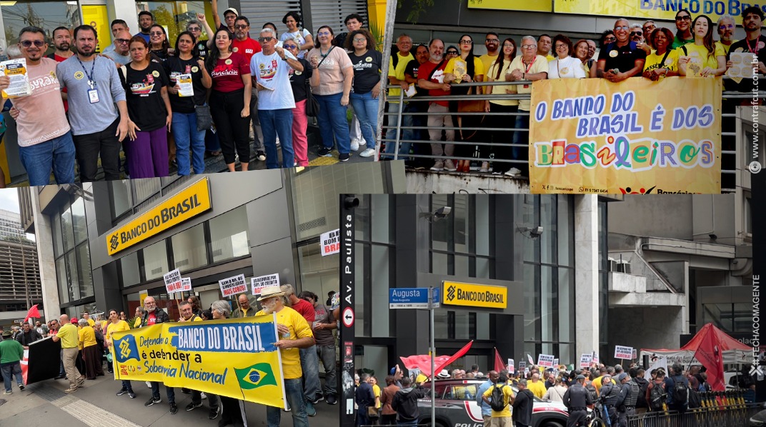 Bancários realizam atos nacionais em defesa do Banco do Brasil nesta quarta-feira