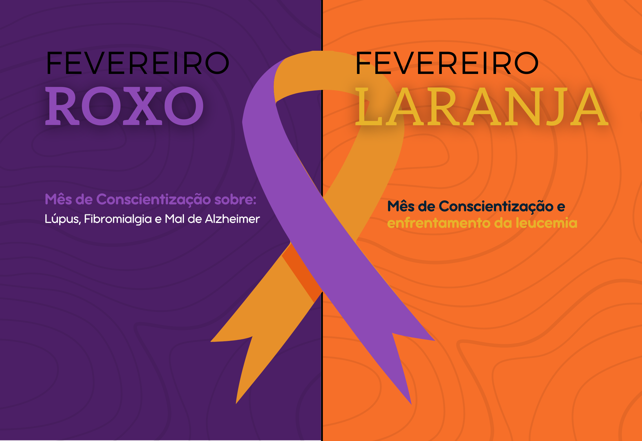 Fevereiro roxo e laranja é o mês de conscientização sobre lúpus, fibromialgia, Alzheimer e leucemia